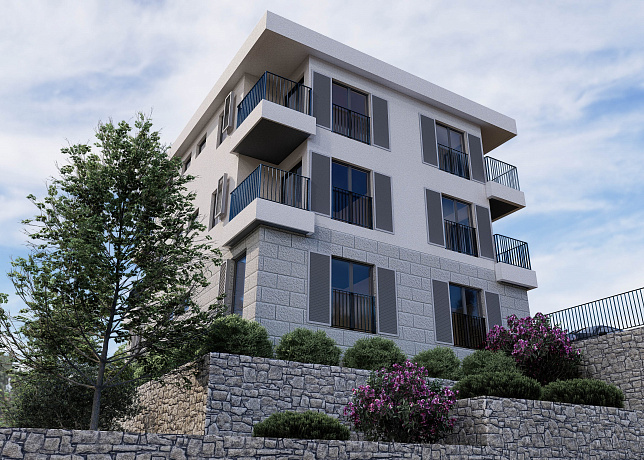 Igalo'da yeni ve modern bir binadaki daireler.